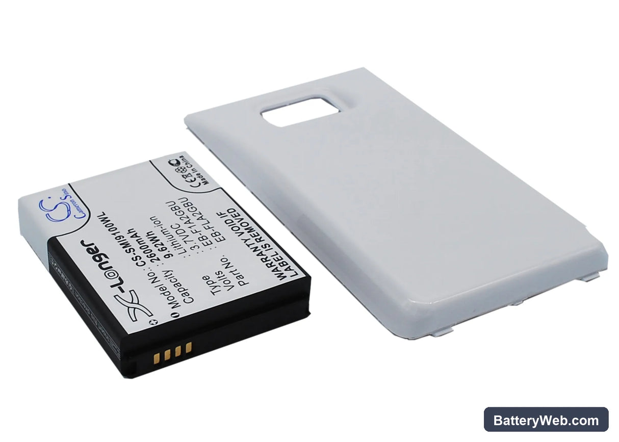 Samsung Galaxy S II Replacement Battery, 3.7V, 2600mAh, Li-ion 1