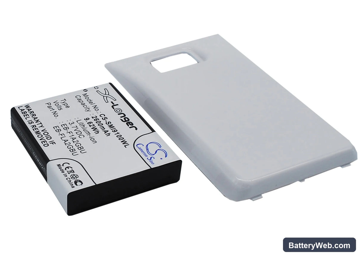 Samsung Galaxy S II Replacement Battery, 3.7V, 2600mAh, Li-ion 2