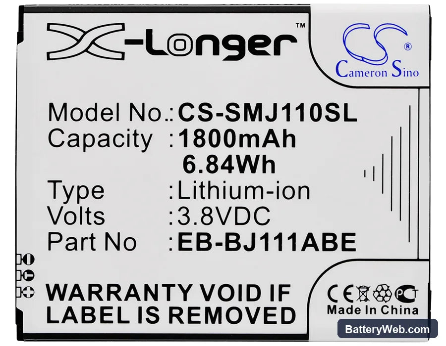 Samsung Galaxy J1 Ace VE Duos Replacement Battery, 3.8V, 1800mAh, Li-ion 5