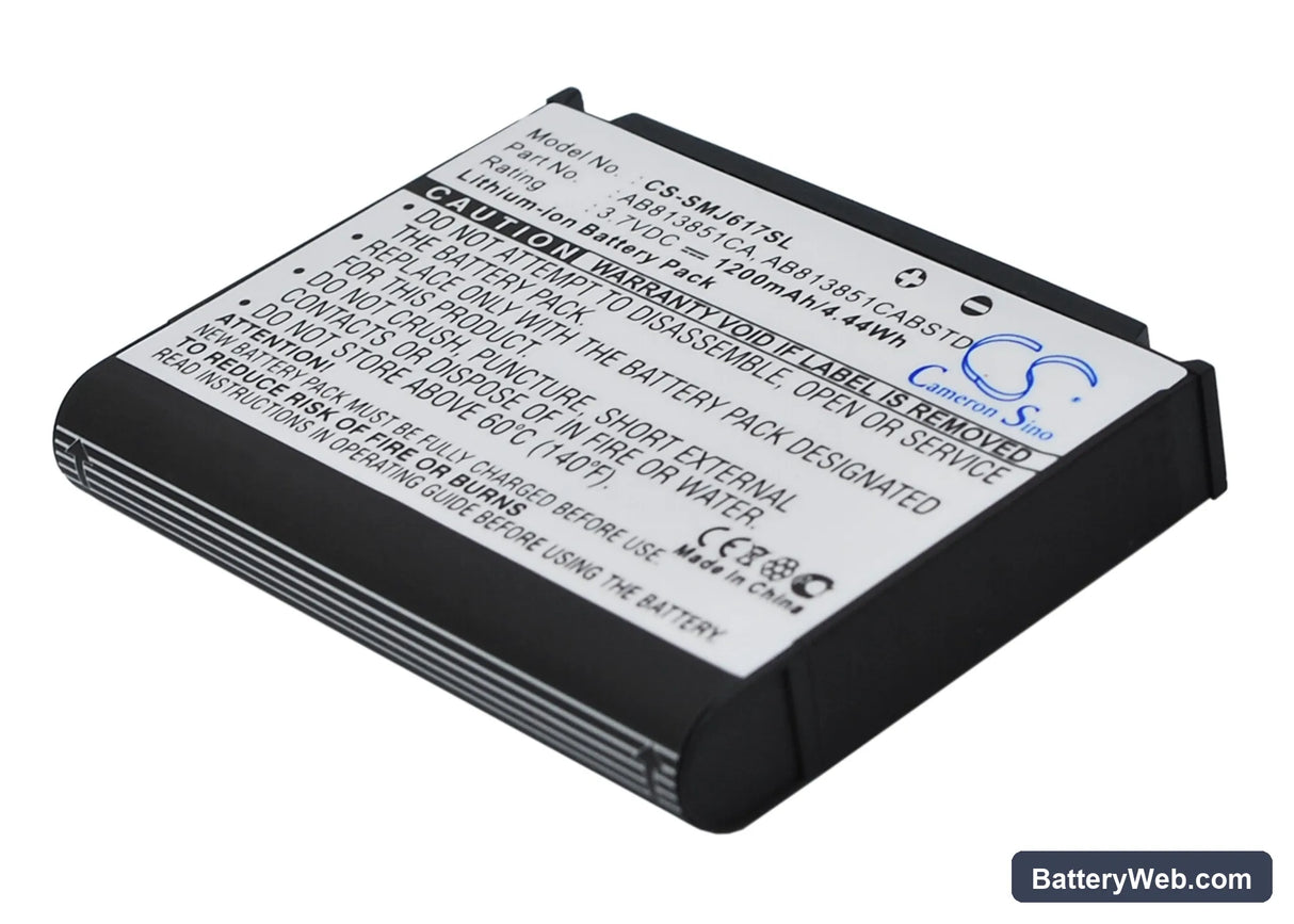 Samsung BLACKJACK II Replacement Battery, 3.7V, 1200mAh, Li-ion 3