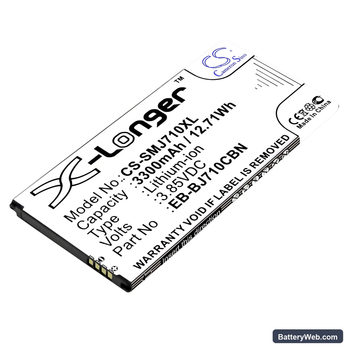 Samsung SM-J7109 Replacement Battery, 3.85V, 3300mAh, Li-ion 1