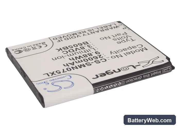 Samsung Galaxy J Replacement Battery, 3.8V, 2600mAh, Li-ion 2