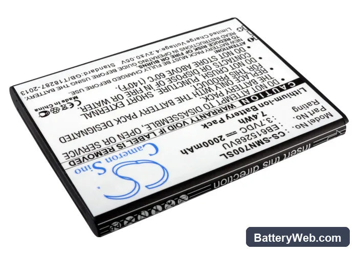 Telstra Galaxy Note Replacement Battery, 3.7V, 2000mAh, Li-ion 2