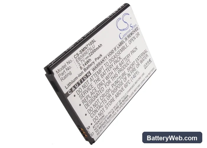 Sprint Galaxy Note Replacement Battery, 3.7V, 2200mAh, Li-ion 5