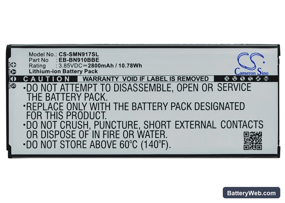Samsung Galaxy Note 4 Replacement Battery, 3.85V, 2800mAh, Li-ion 5
