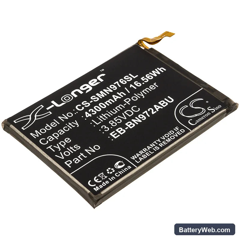 Samsung Galaxy Note 10+ Replacement Battery, 3.85V, 4300mAh, Li-Polymer 1