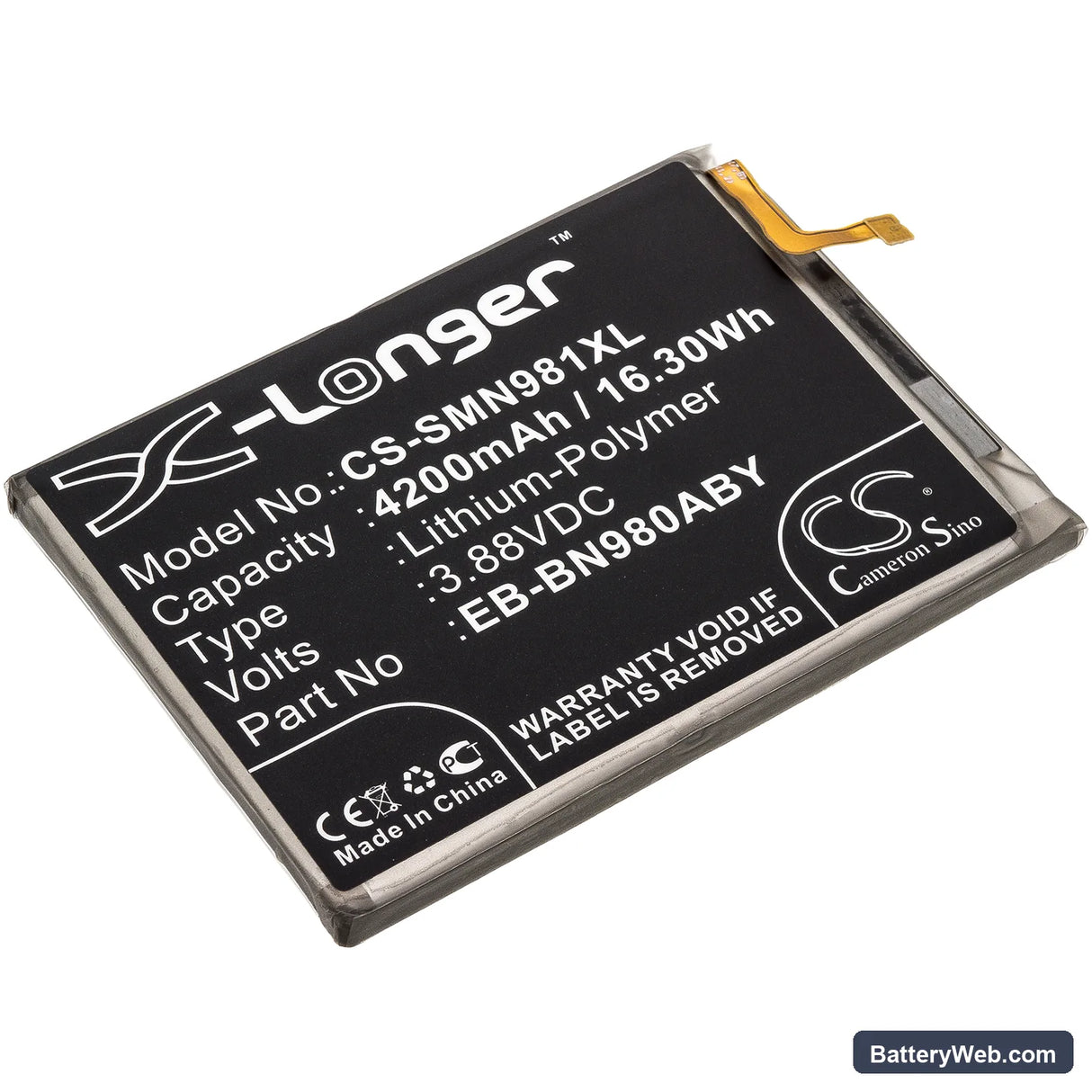 Samsung Galaxy Note 20 Replacement Battery, 3.88V, 4200mAh, Li-Polymer 1