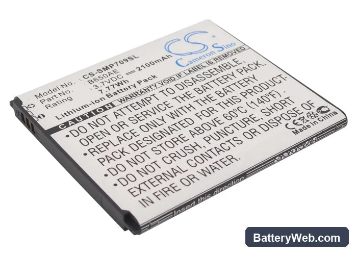 Samsung Galaxy Mega 5.8 Replacement Battery, 3.7V, 2100mAh, Li-ion 1