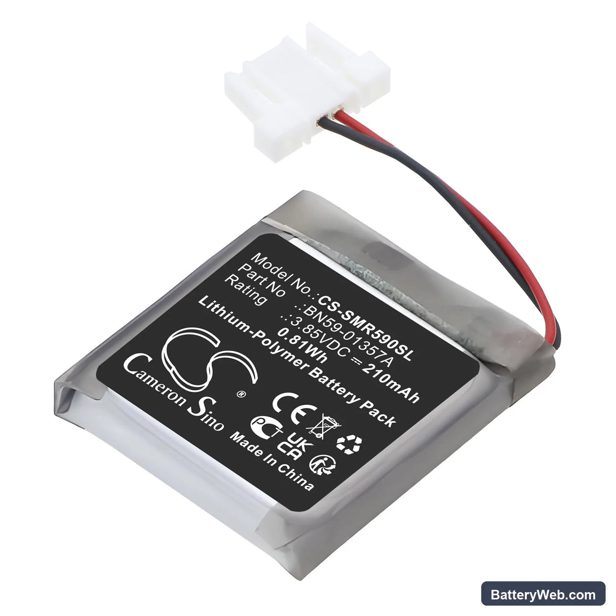 Samsung BN59-01357F Replacement Battery, 3.85V, 210mAh, Li-Polymer 1