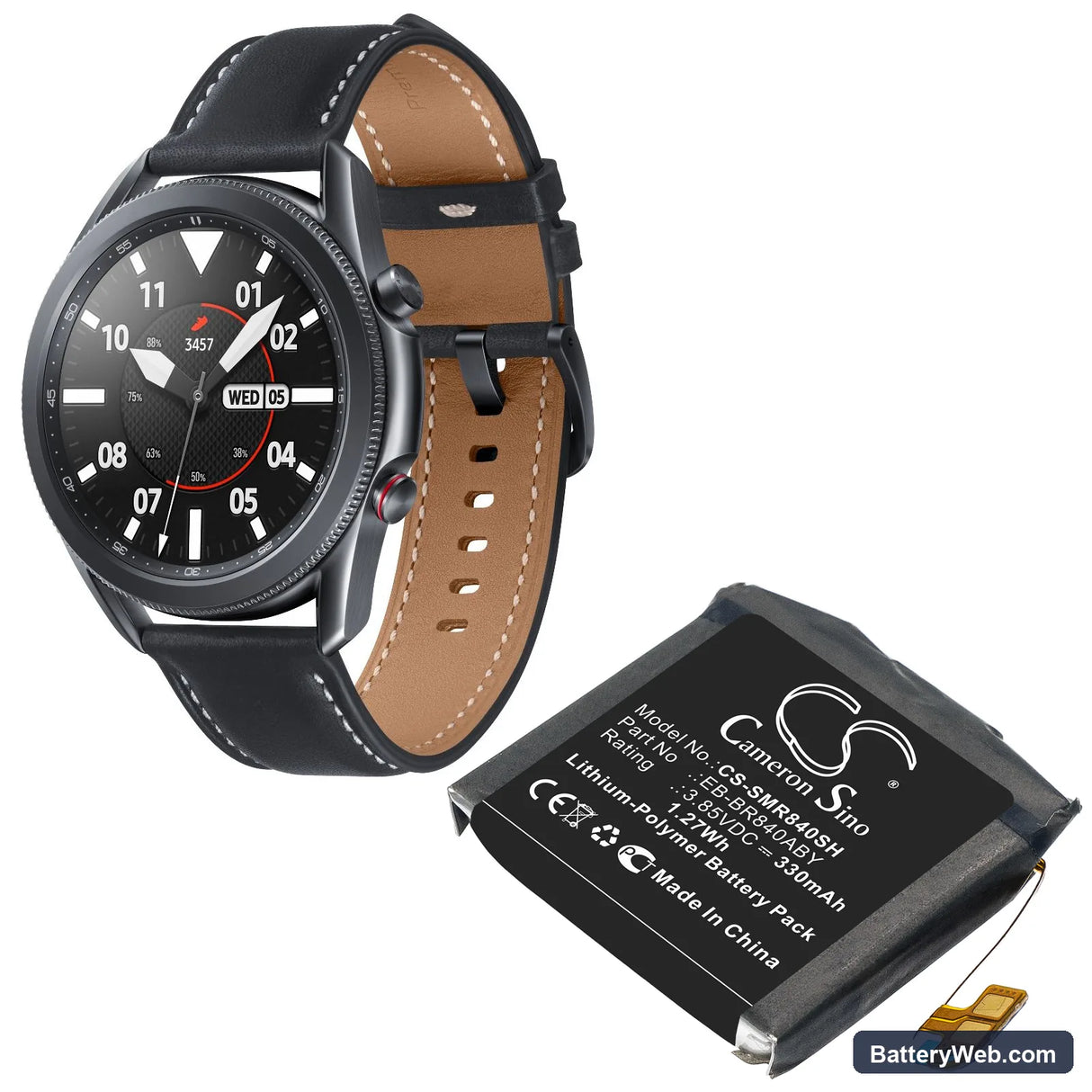Samsung Galaxy Watch3 45mm Replacement Battery, 3.85V, 330mAh, Li-Polymer 5
