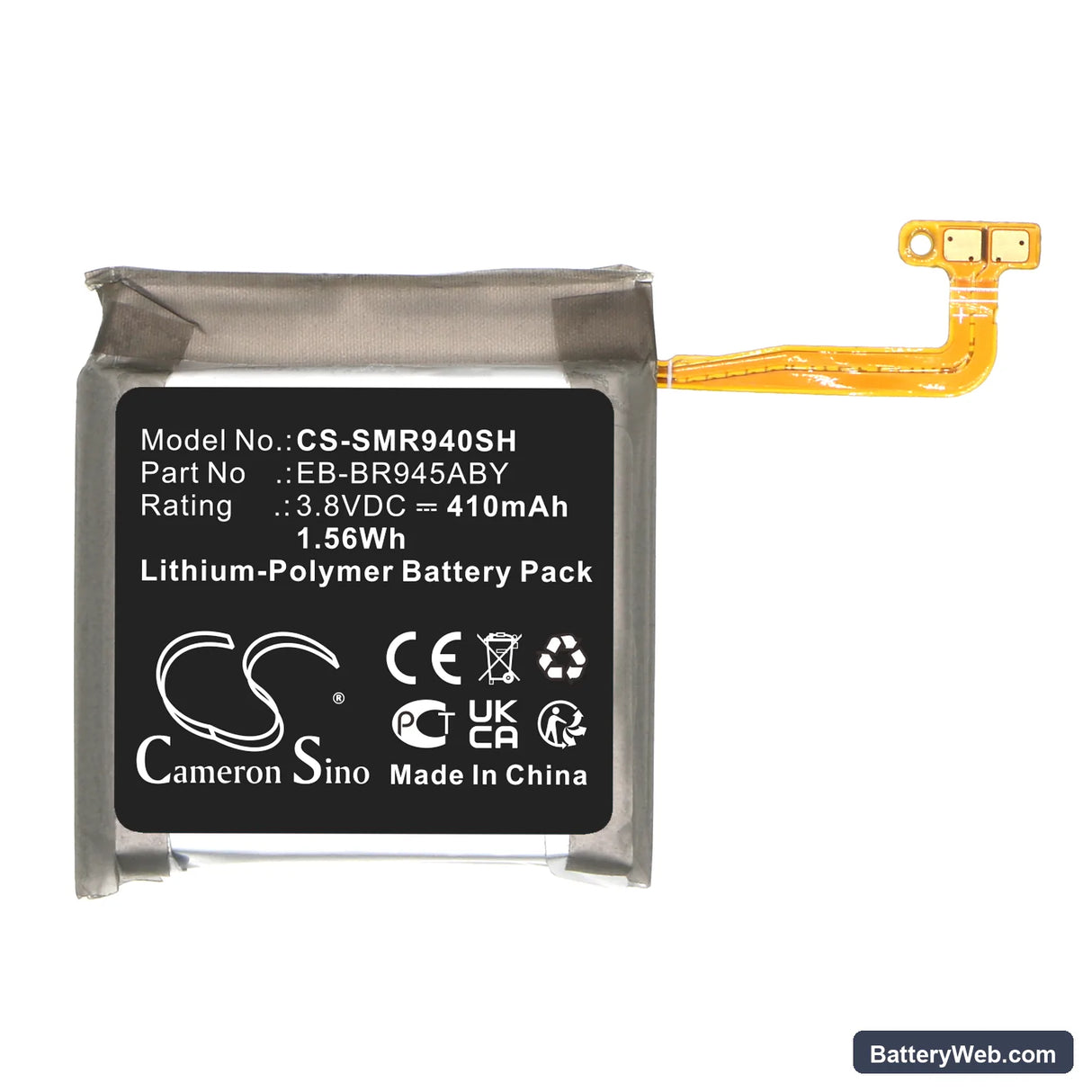 Samsung Galaxy Watch 6 44mm Replacement Battery, 3.8V, 410mAh, Li-Polymer 3