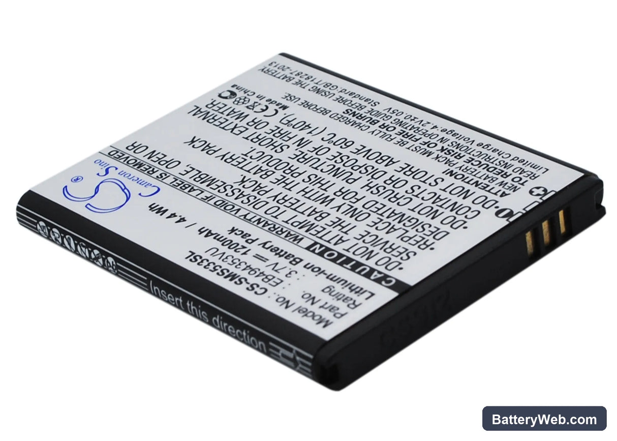 Samsung GT-S5570 Replacement Battery, 3.7V, 1200mAh, Li-ion 2