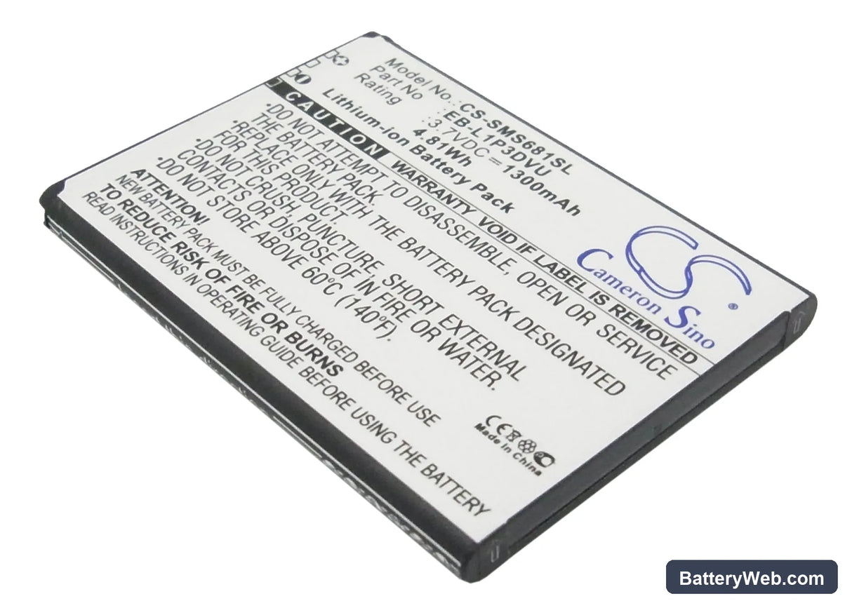 Samsung GT-S6810 Replacement Battery, 3.7V, 1300mAh, Li-ion 1