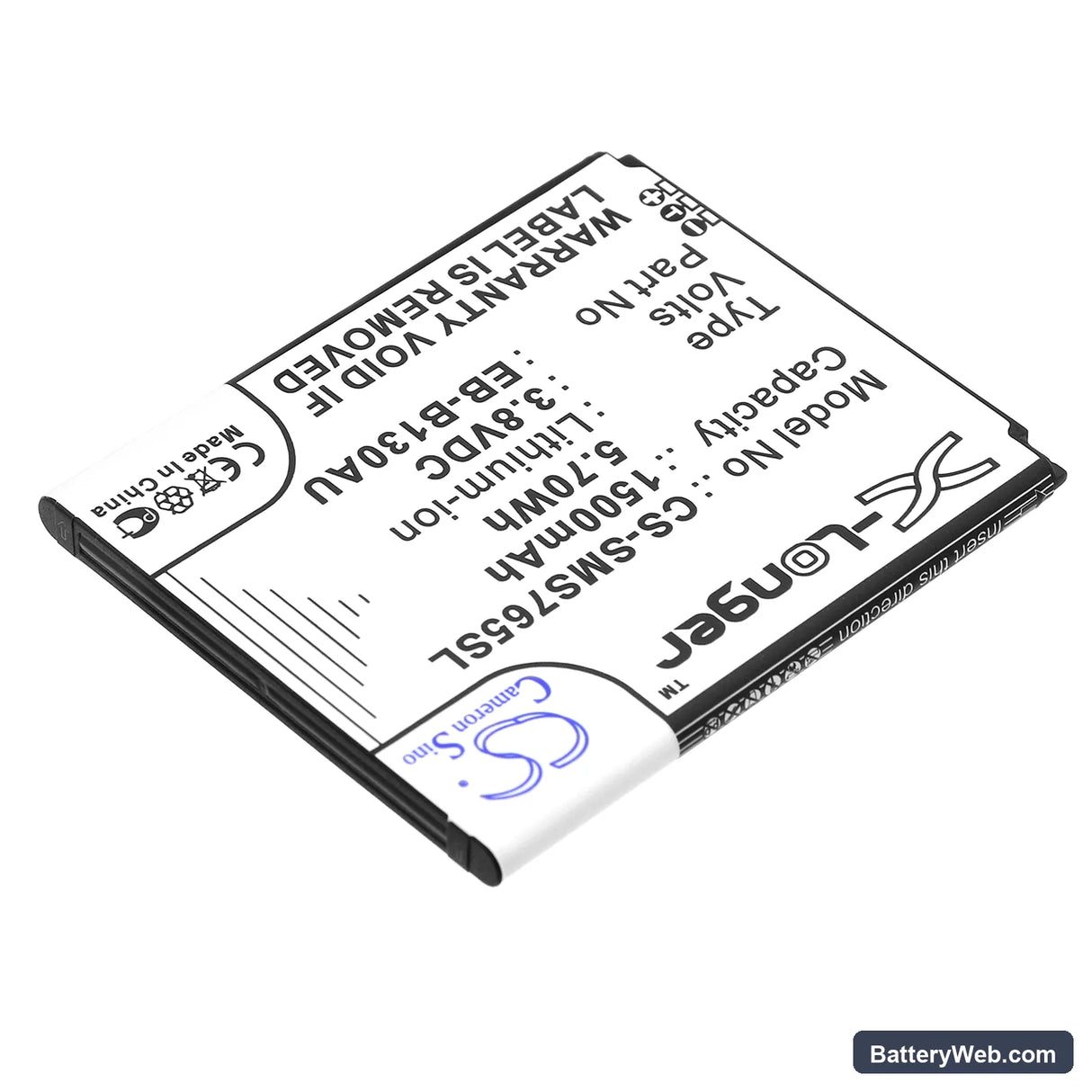 Samsung GreatCall Touch 3 Replacement Battery, 3.8V, 1500mAh, Li-ion 2