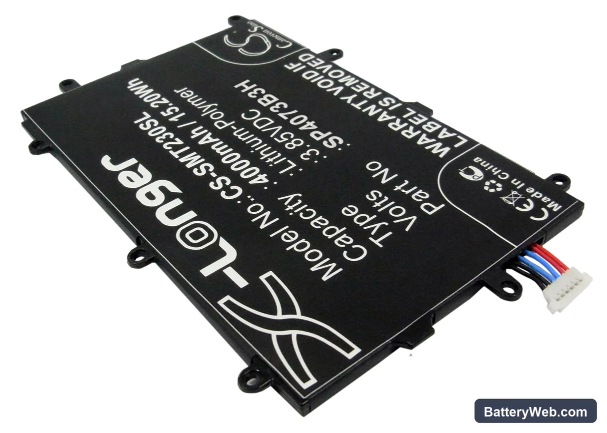 Samsung SM-230 Replacement Battery, 3.85V, 4000mAh, Li-Polymer 2