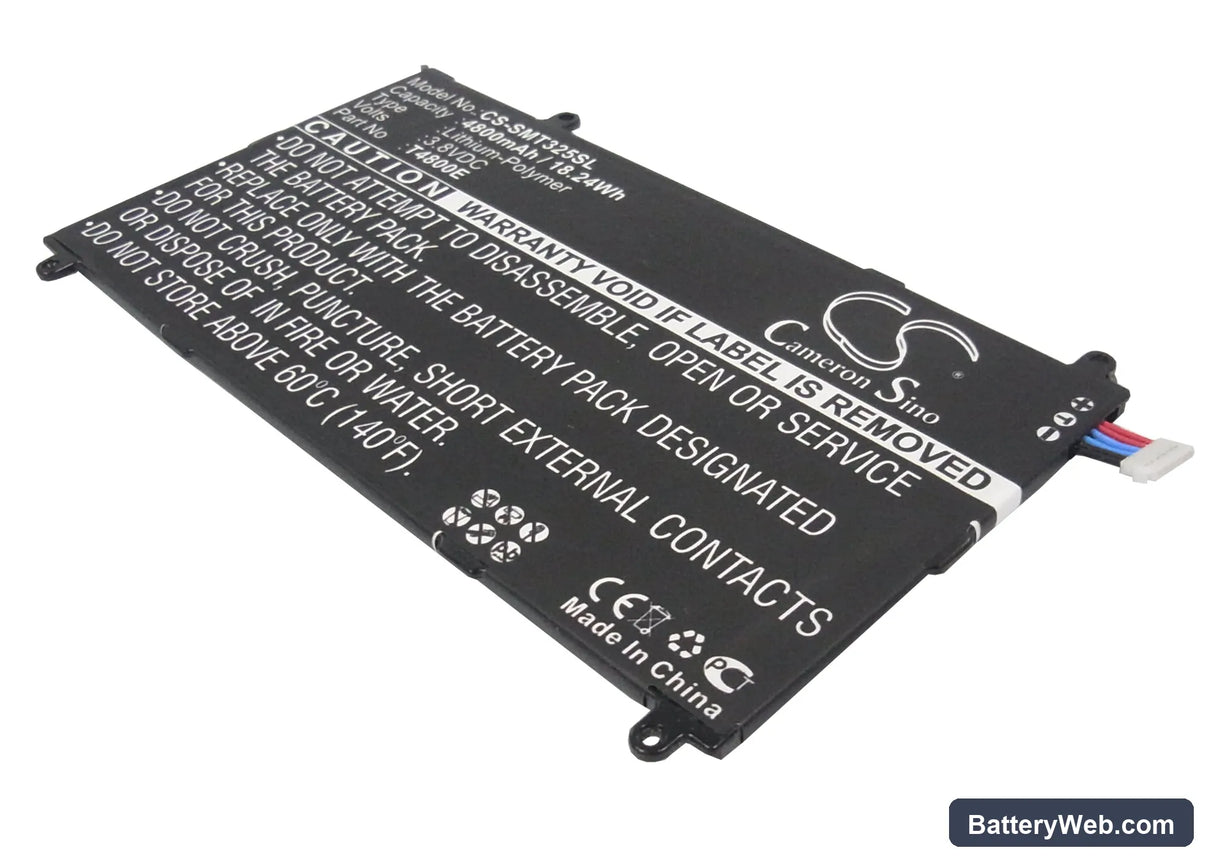 Samsung SM-T325 Replacement Battery, 3.8V, 4800mAh, Li-Polymer 1