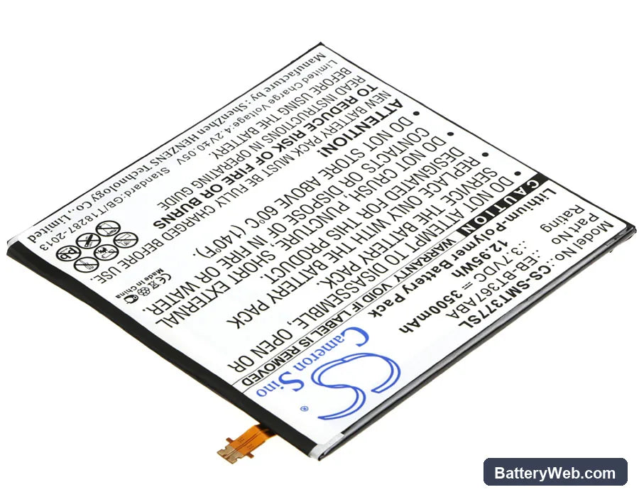 Samsung Galaxy Tab 5 Replacement Battery, 3.7V, 3500mAh, Li-Polymer 2