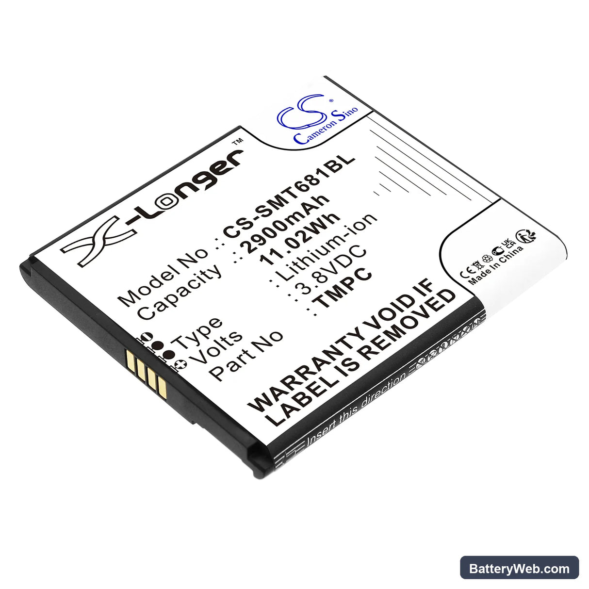 Sunni P2 LITE SE Replacement Battery, 3.8V, 2900mAh, Li-ion 1