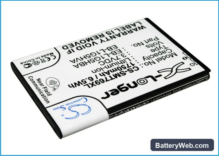 AT&T Galaxy Exhilarate Replacement Battery, 3.7V, 1750mAh, Li-ion 3
