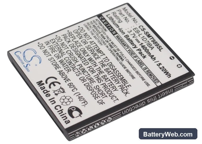 Samsung Galaxy S Hercules Replacement Battery, 3.7V, 1400mAh, Li-ion 2