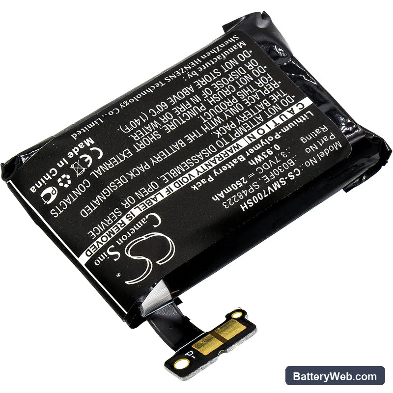 Samsung Gear 1 Replacement Battery, 3.7V, 250mAh, Li-Polymer 2