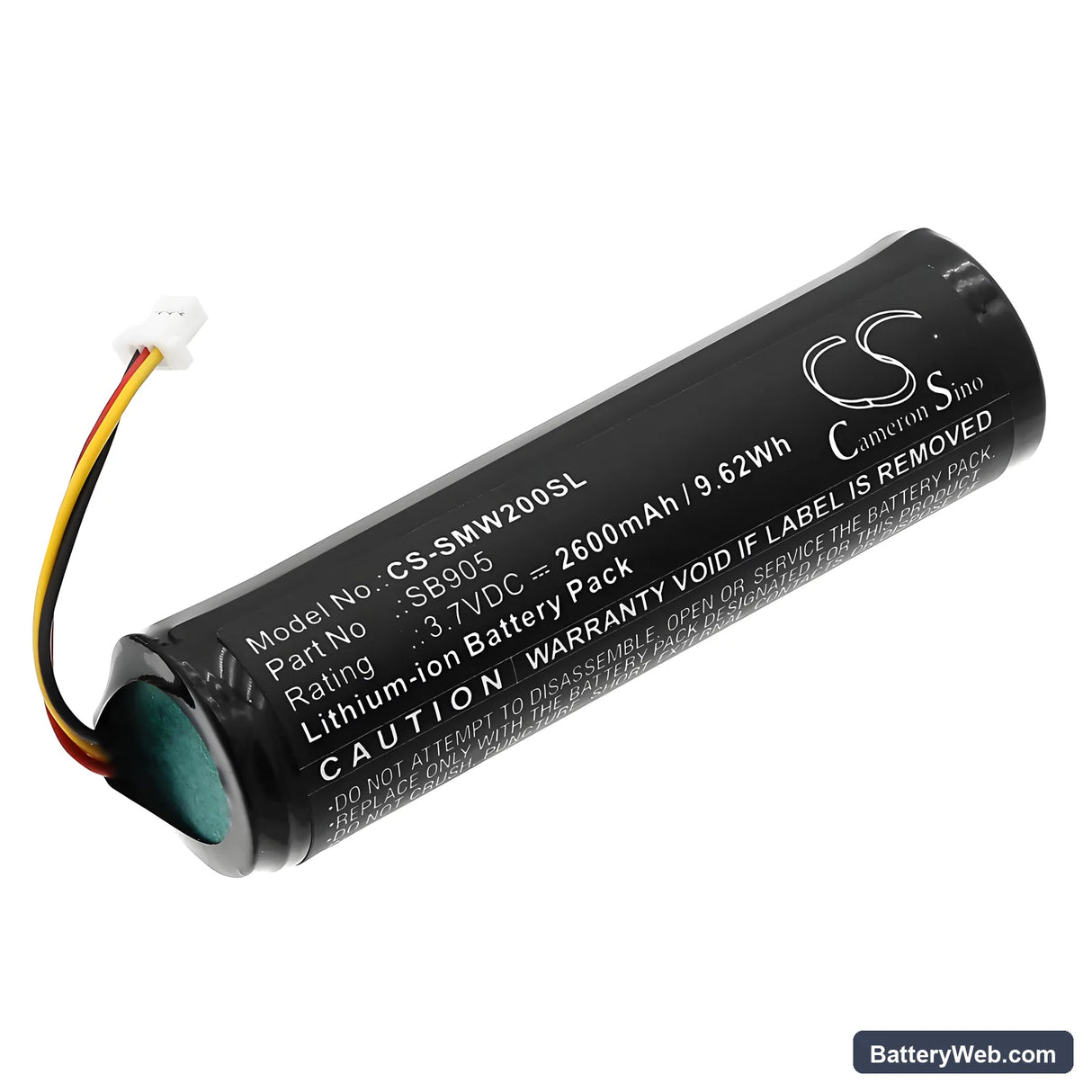 Shure MXW Handheld Transmitter Replacement Battery, 3.7V, 2600mAh, Li-ion 1