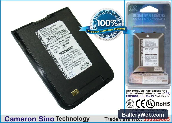 Samsung SCH-W579 Replacement Battery, 3.7V, 1000mAh, Li-ion 1