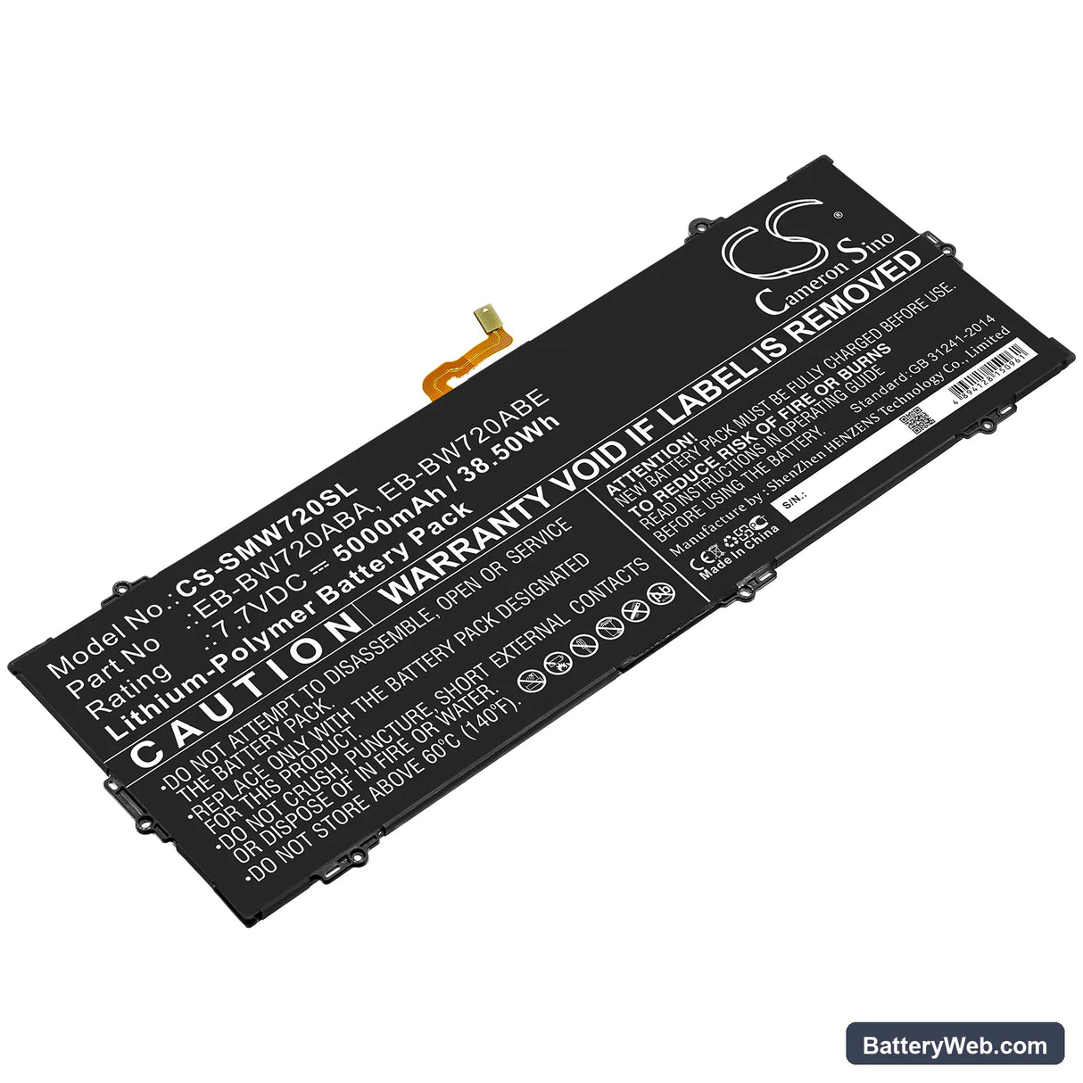 Samsung Galaxy Book 12.0 Replacement Battery, 7.7V, 5000mAh, Li-Polymer 1