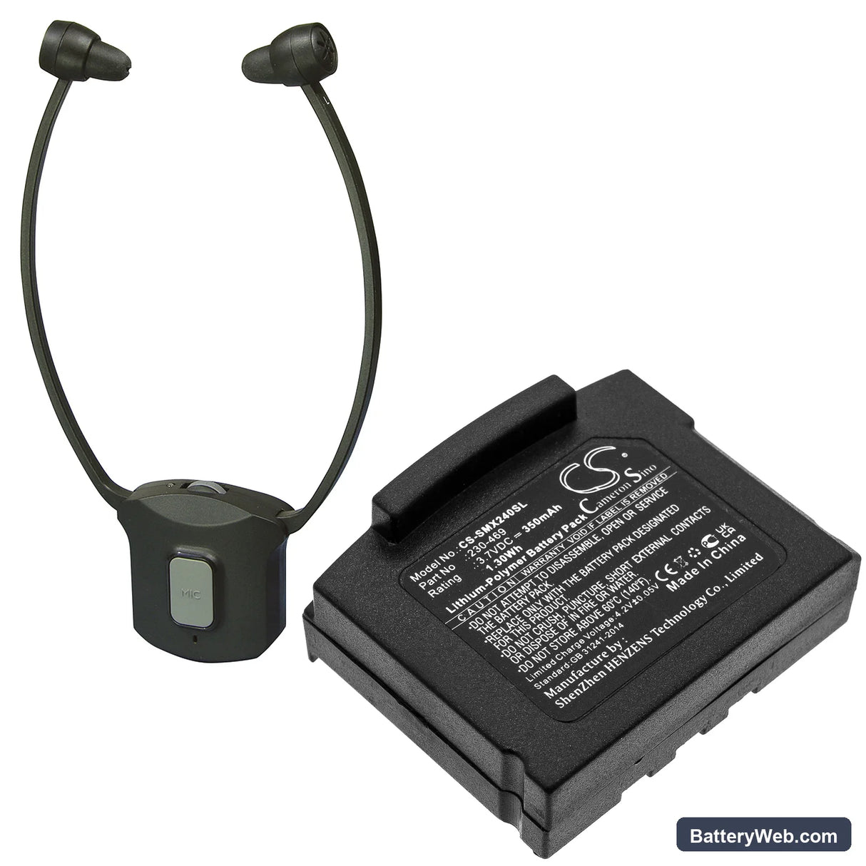 STEREOMAN ISI V2 Replacement Battery, 3.7V, 350mAh, Li-Polymer 6
