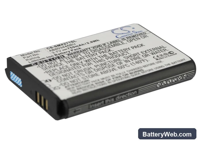 Samsung GT-B2710 Replacement Battery, 3.7V, 750mAh, Li-ion 1