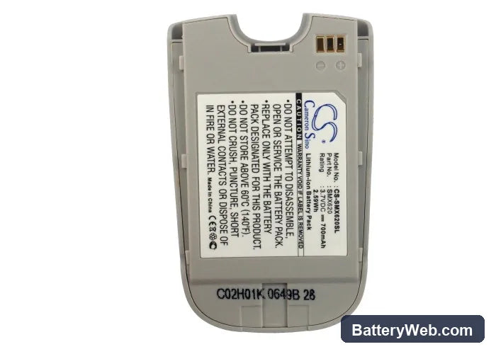 Samsung X620 Replacement Battery, 3.7V, 700mAh, Li-ion 6