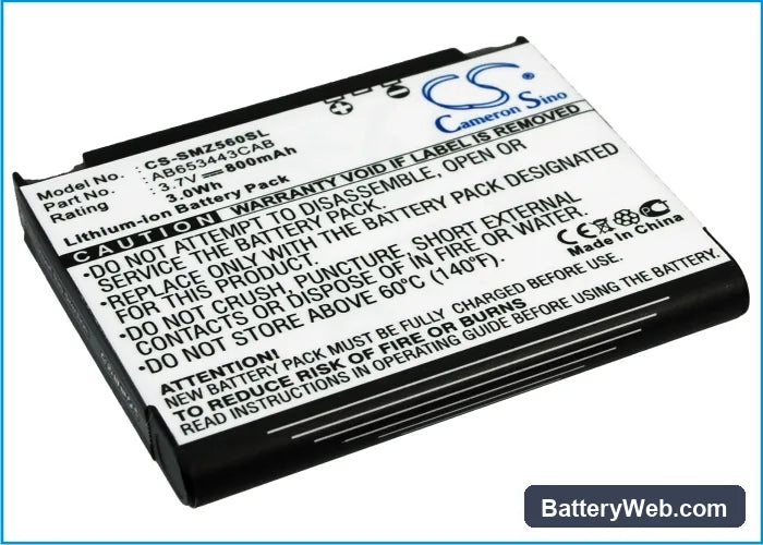 Samsung SGH-A707 Replacement Battery, 3.7V, 800mAh, Li-ion 2