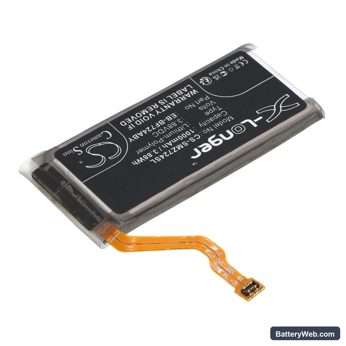 Samsung Galaxy Z Flip 4 Replacement Battery, 3.88V, 1000mAh, Li-Polymer 2