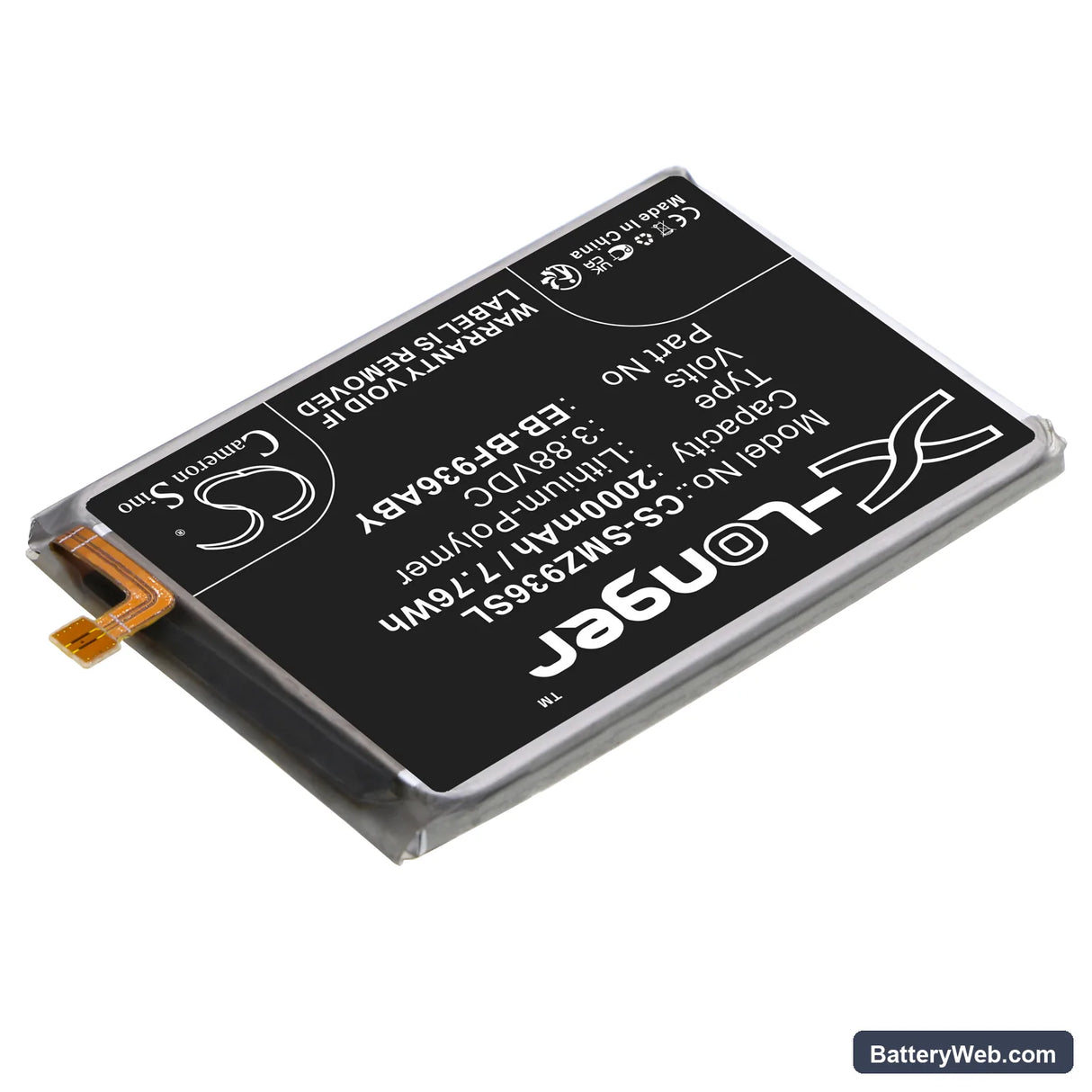 Samsung Galaxy Z Fold4 Replacement Battery, 3.88V, 2000mAh, Li-Polymer 2