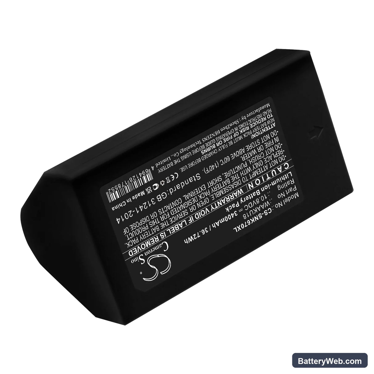 Sonel KT-670 Replacement Battery, 10.8V, 3400mAh, Li-ion 2