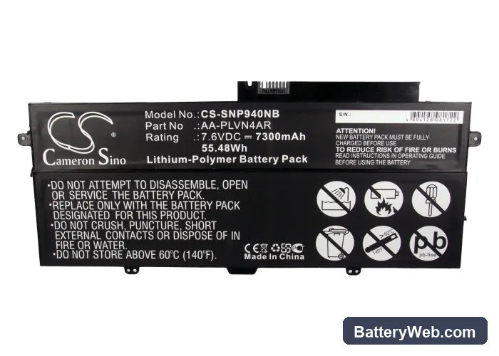 Samsung Ativ Book 9 Plus Replacement Battery, 7.6V, 7300mAh, Li-Polymer 5