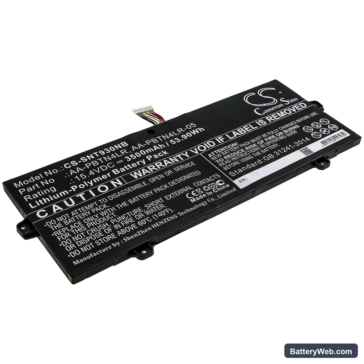 Samsung NT930SBE-X716 Replacement Battery, 15.4V, 3500mAh, Li-Polymer 1