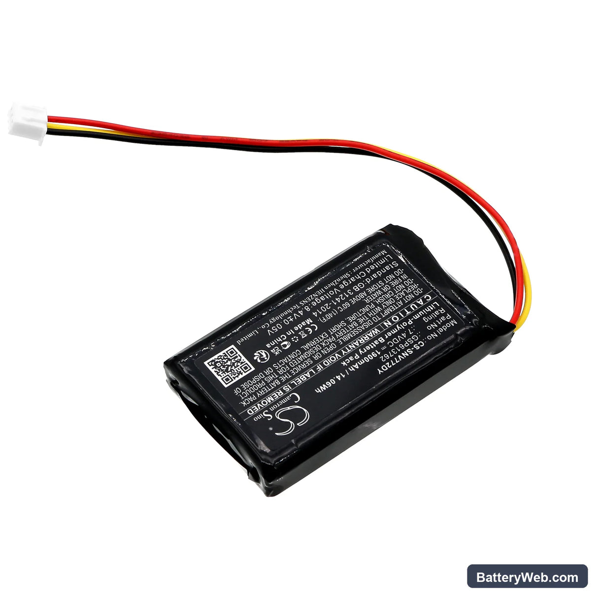 Sencor SPV7721 Replacement Battery, 7.4V, 1900mAh, Li-Polymer 2