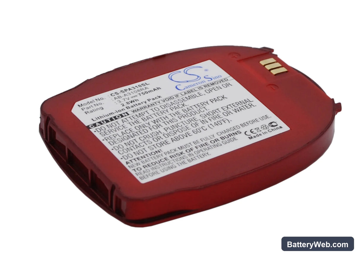Samsung SPH-A310 Replacement Battery, 3.7V, 750mAh, Li-ion 2
