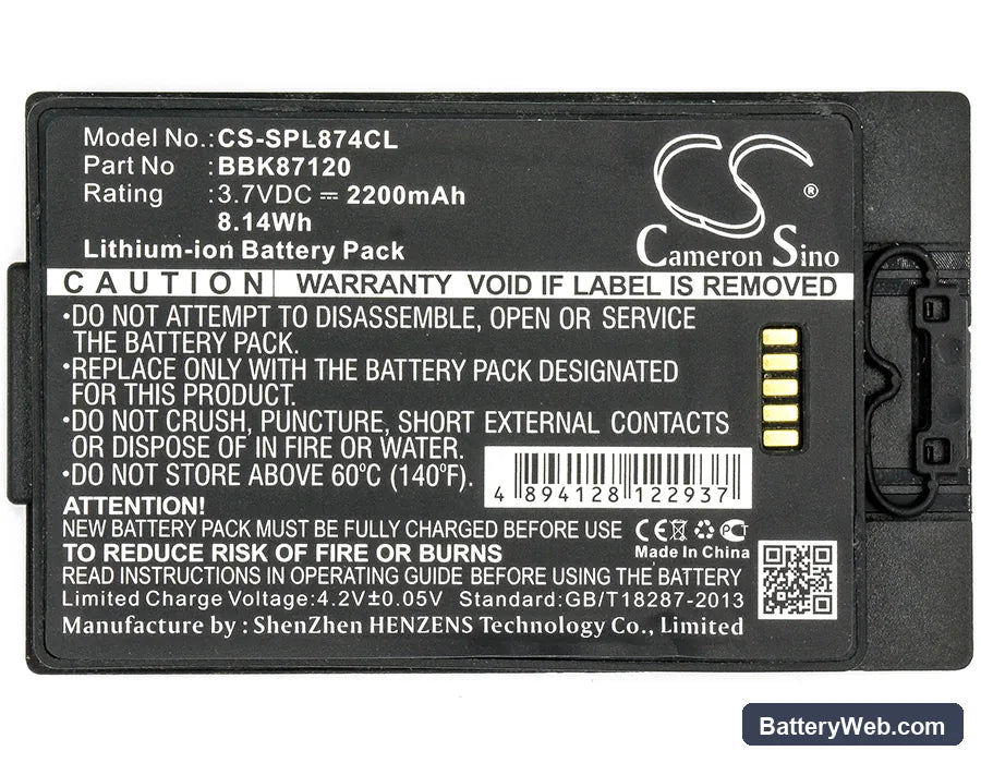 SpectraLink 8742 Replacement Battery, 3.7V, 2200mAh, Li-ion 3