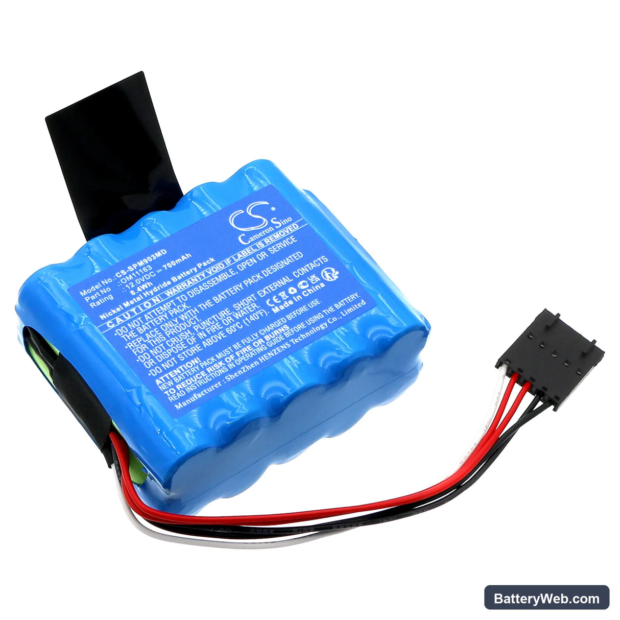 Spacelabs 91387 Patient Monitor Replacement Battery, 12V, 700mAh, Ni-MH 1