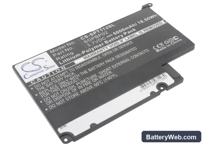 Sony SGPT111CN Replacement Battery, 3.7V, 5000mAh, Li-Polymer 1