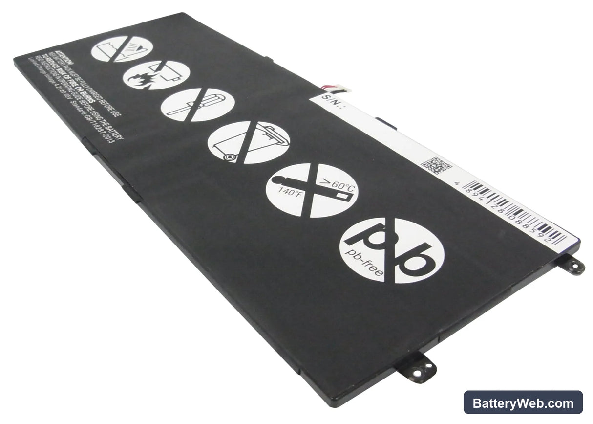 Sony Tablet S Replacement Battery, 3.7V, 6000mAh, Li-Polymer 4