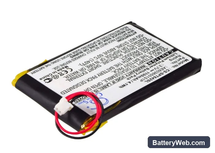 Spetrotec 4642-E434-V12 SEG/N Replacement Battery, 3.7V, 1100mAh, Li-Polymer 1