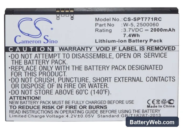 Netgear Aircard 782s Replacement Battery, 3.7V, 2000mAh, Li-ion 5