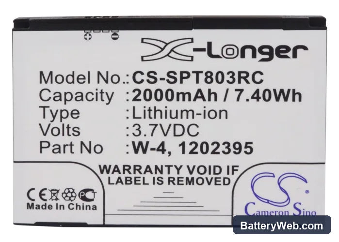 Sierra Wireless 803S 4G LTE Replacement Battery, 3.7V, 2000mAh, Li-ion 5