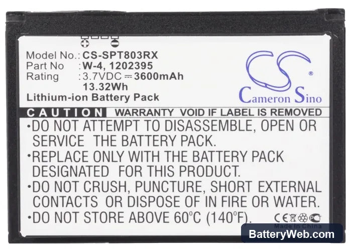 Sprint 803S 4G LTE Replacement Battery, 3.7V, 3600mAh, Li-ion 5