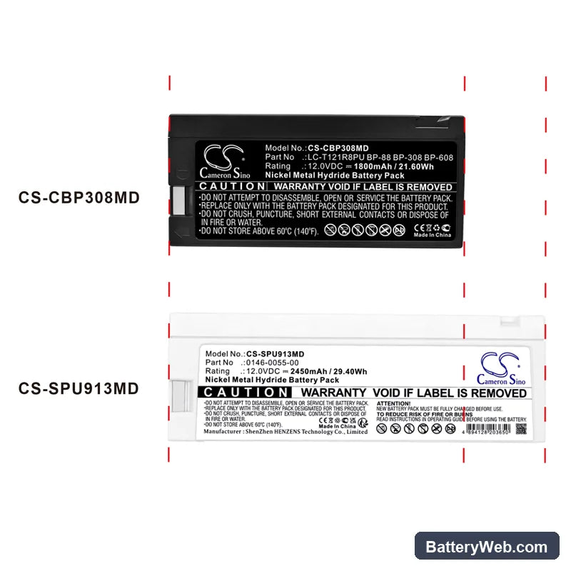 Spacelabs 90367 Replacement Battery, 12V, 2450mAh, Ni-MH 6