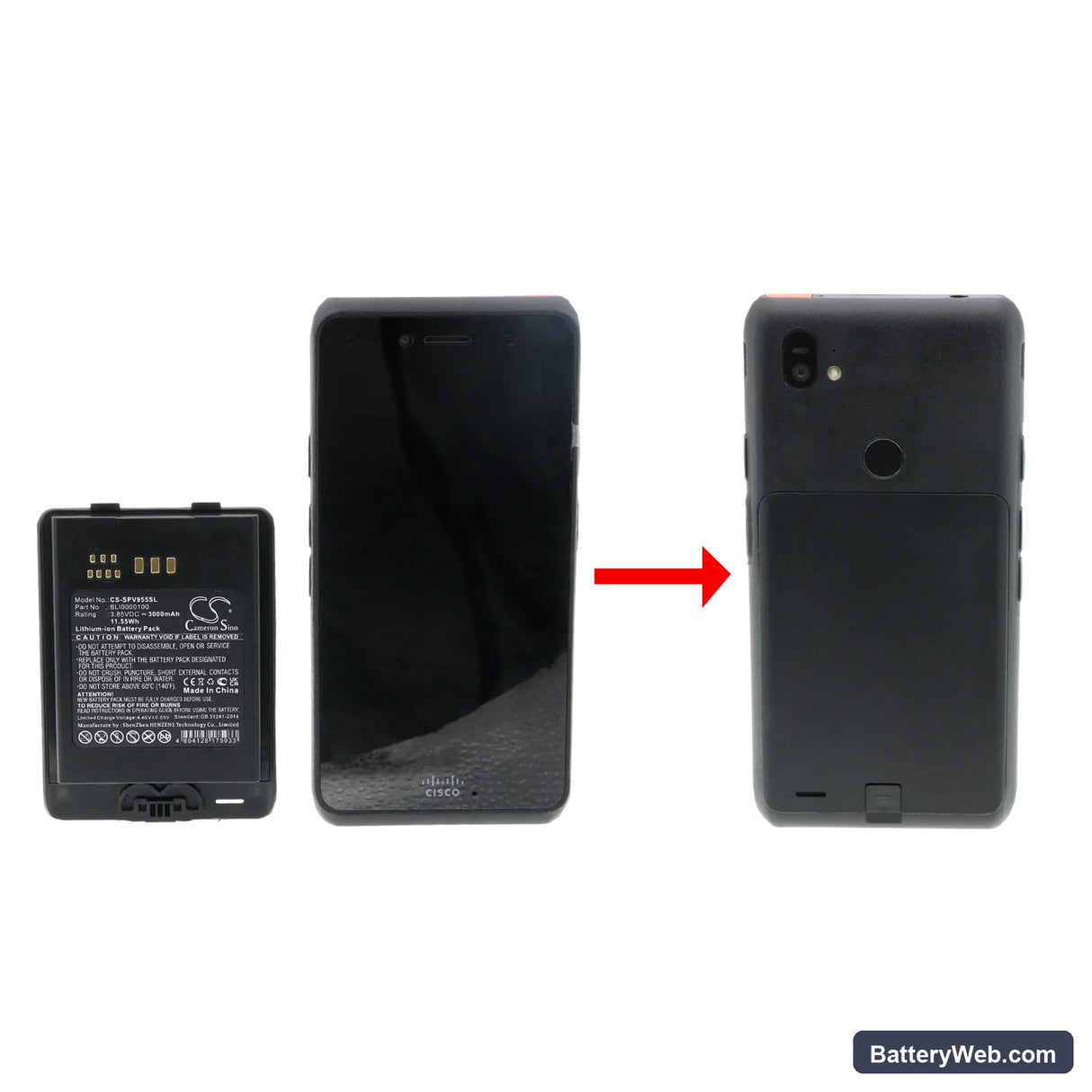 SpectraLink Versity 9540 Replacement Battery, 3.85V, 3000mAh, Li-ion 4