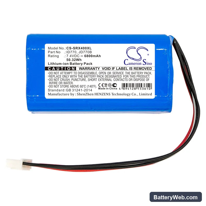 Sony SRS-XB40 Replacement Battery, 7.4V, 6800mAh, Li-ion 3